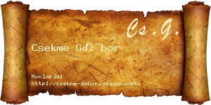 Csekme Gábor névjegykártya